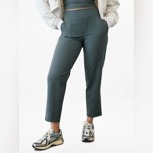 Athleta Endless High Rise Pant Dark Green Size 10 Stretch Ankle Trouser